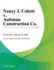 Nancy J. Coletti v. Aultman Construction Co. synopsis, comments
