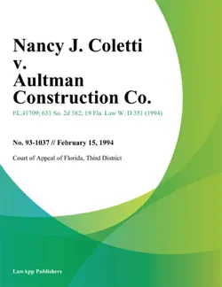 nancy j. coletti v. aultman construction co. book cover image
