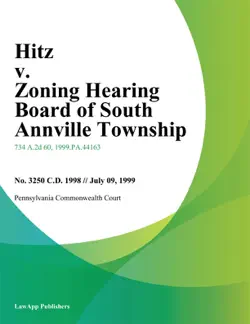 hitz v. zoning hearing board of south annville township book cover image