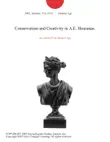 Conservatism and Creativity in A.E. Housman. sinopsis y comentarios