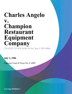 charles angelo v. champion restaurant equipment company book cover image
