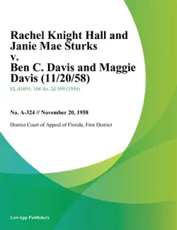 rachel knight hall and janie mae sturks v. ben c. davis and maggie davis book cover image