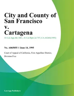 city and county of san francisco v. cartagena imagen de la portada del libro