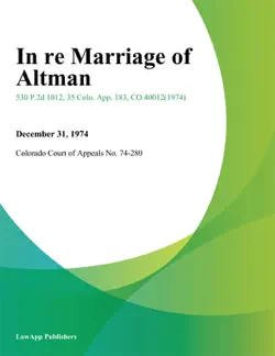 in re marriage of altman imagen de la portada del libro
