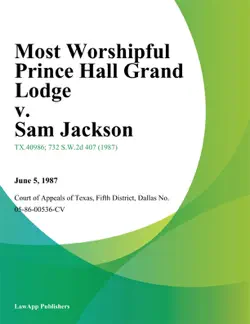 most worshipful prince hall grand lodge v. sam jackson book cover image