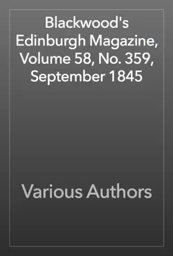 blackwood's edinburgh magazine, volume 58, no. 359, september 1845 book cover image