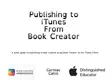 Publishing to iTunes from Book Creator synopsis, comments