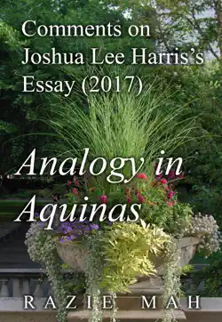 comments on joshua lee harris’s essay (2017) analogy in aquinas imagen de la portada del libro