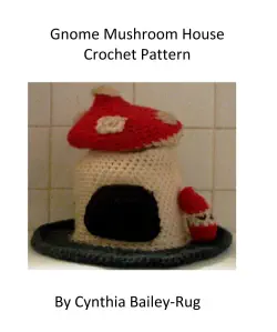 gnome mushroom house crochet pattern book cover image