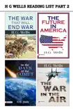 "H G Wells Reading List Part 2 : The War in the Air : Best of Wells(Vintage Classics)/The War That Will End War/In the Days of the Comet/The Future in America " sinopsis y comentarios