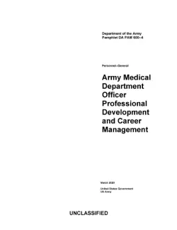 department of the army pamphlet da pam 600-4 army medical department officer professional development and career management march 2020 book cover image