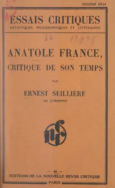 anatole france, critique de son temps book cover image