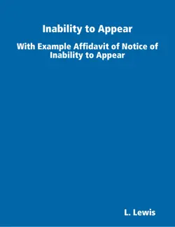 inability to appear - with example affidavit of notice of inability to appear book cover image