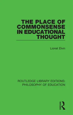 the place of commonsense in educational thought book cover image
