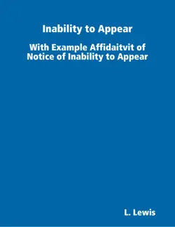 inability to appear - with example affidaitvit of notice of inability to appear book cover image
