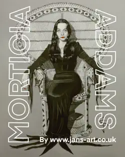 morticia addams digital print book cover image