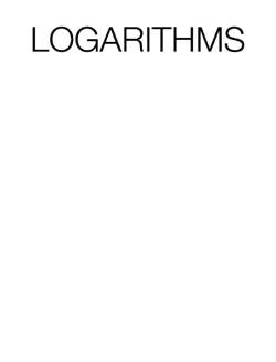 logarithms book cover image
