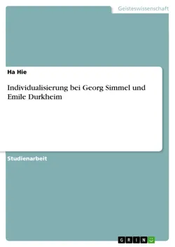 individualisierung bei georg simmel und emile durkheim book cover image