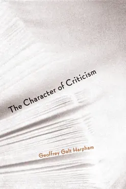 the character of criticism book cover image