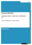 Immanuel Kant - Kritik der Urteilskraft § 51 sinopsis y comentarios