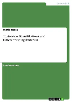 textsorten. klassifikations und differenzierungskriterien book cover image