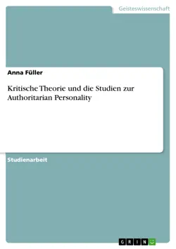 kritische theorie und die studien zur authoritarian personality imagen de la portada del libro