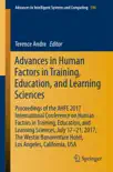 Advances in Human Factors in Training, Education, and Learning Sciences synopsis, comments