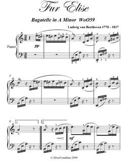 fur elise intermediate piano sheet music imagen de la portada del libro