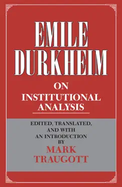 emile durkheim on institutional analysis book cover image