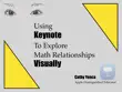 Using Keynote To Explore Math Relationships Visually synopsis, comments