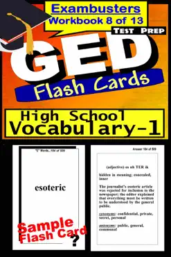 ged test prep high school vocabulary 1 review--exambusters flash cards--workbook 8 of 13 book cover image