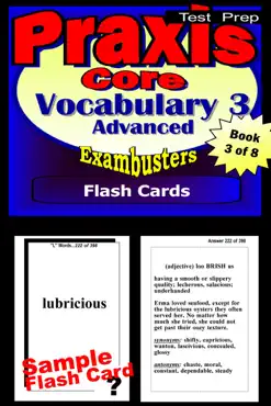 praxis core test prep advanced vocabulary 3 review--exambusters flash cards--workbook 3 of 8 book cover image