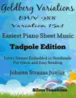 Goldberg Variations BWV 988 Variation 15a1 Easiest Piano Sheet Music Tadpole Edition synopsis, comments