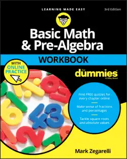 basic math & pre-algebra workbook for dummies with online practice book cover image