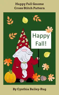 happy fall gnome cross stitch pattern book cover image