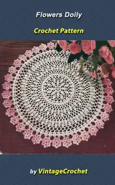 flowers doily vintage crochet pattern book cover image