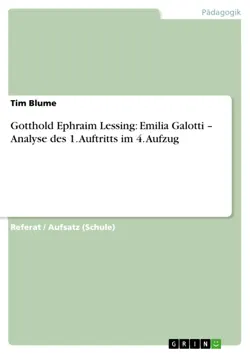 gotthold ephraim lessing: emilia galotti – analyse des 1. auftritts im 4. aufzug imagen de la portada del libro