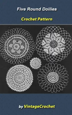 5 round doilies vintage crochet pattern ebook book cover image
