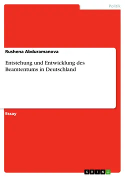 entstehung und entwicklung des beamtentums in deutschland book cover image