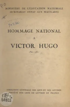 hommage national à victor hugo, 1802-1952 imagen de la portada del libro