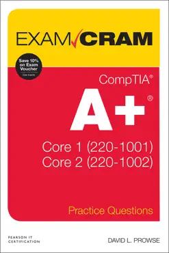 comptia a+ practice questions exam cram core 1 (220-1001) and core 2 (220-1002) book cover image