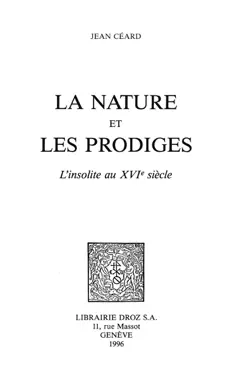 la nature et les prodiges book cover image