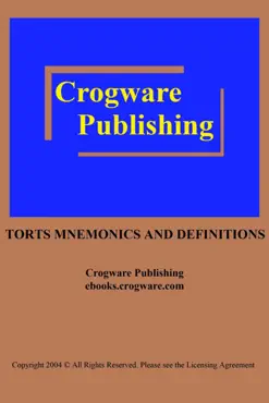 torts mnemonics and definitions book cover image