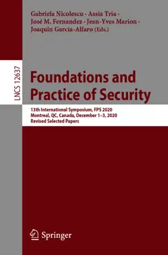 foundations and practice of security book cover image