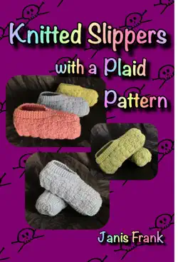 knitted adult slippers with a plaid pattern book cover image