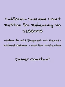 california supreme court petition no s188598 book cover image