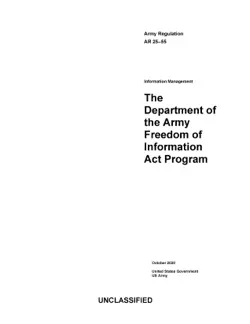 army regulation ar 25-55 the department of the army freedom of information act program october 2020 book cover image