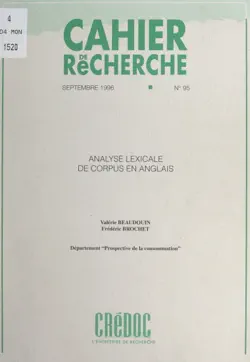 analyse lexicale de corpus en anglais imagen de la portada del libro
