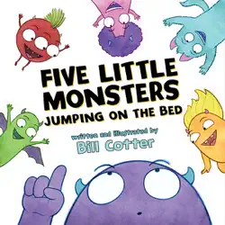 five little monsters jumping on the bed book cover image