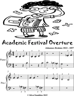 academic festival overture beginner piano sheet music book cover image